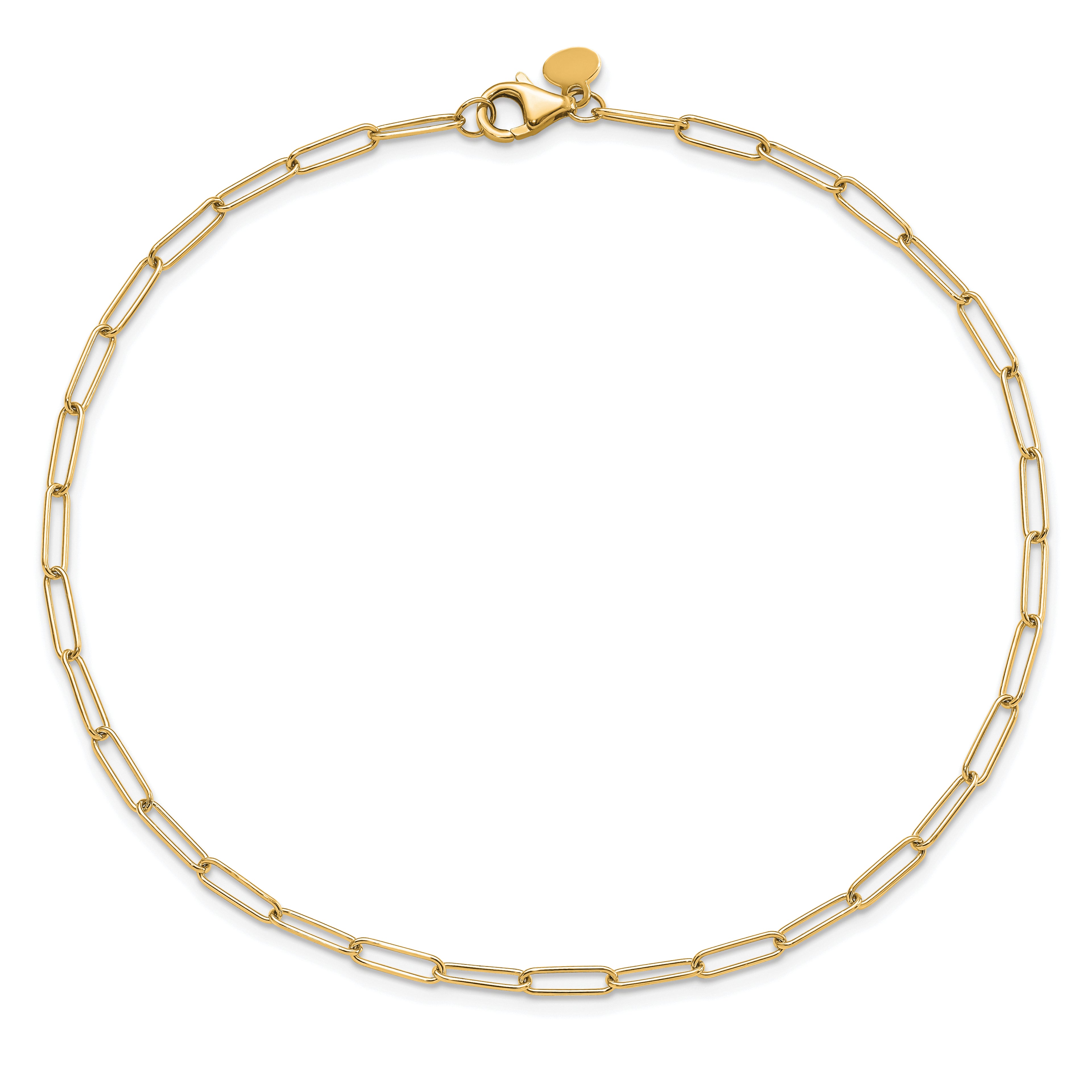 14K Polished Fancy Link Anklet