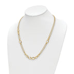 14K Polished Fancy Double-stranded Link Necklace