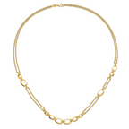 14K Polished Fancy Double-stranded Link Necklace