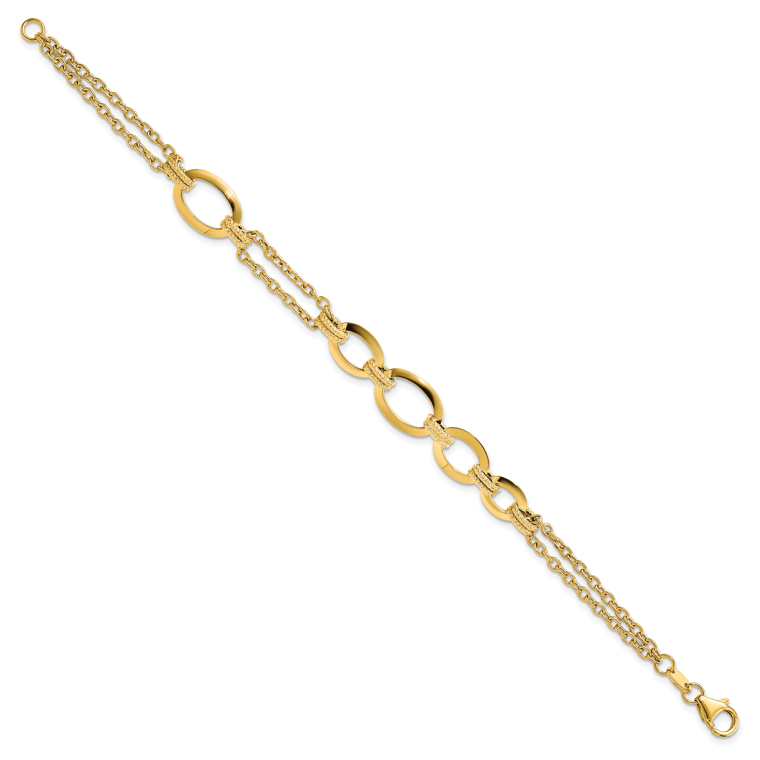 14K Polished Fancy Double-stranded Link Bracelet Secondary image