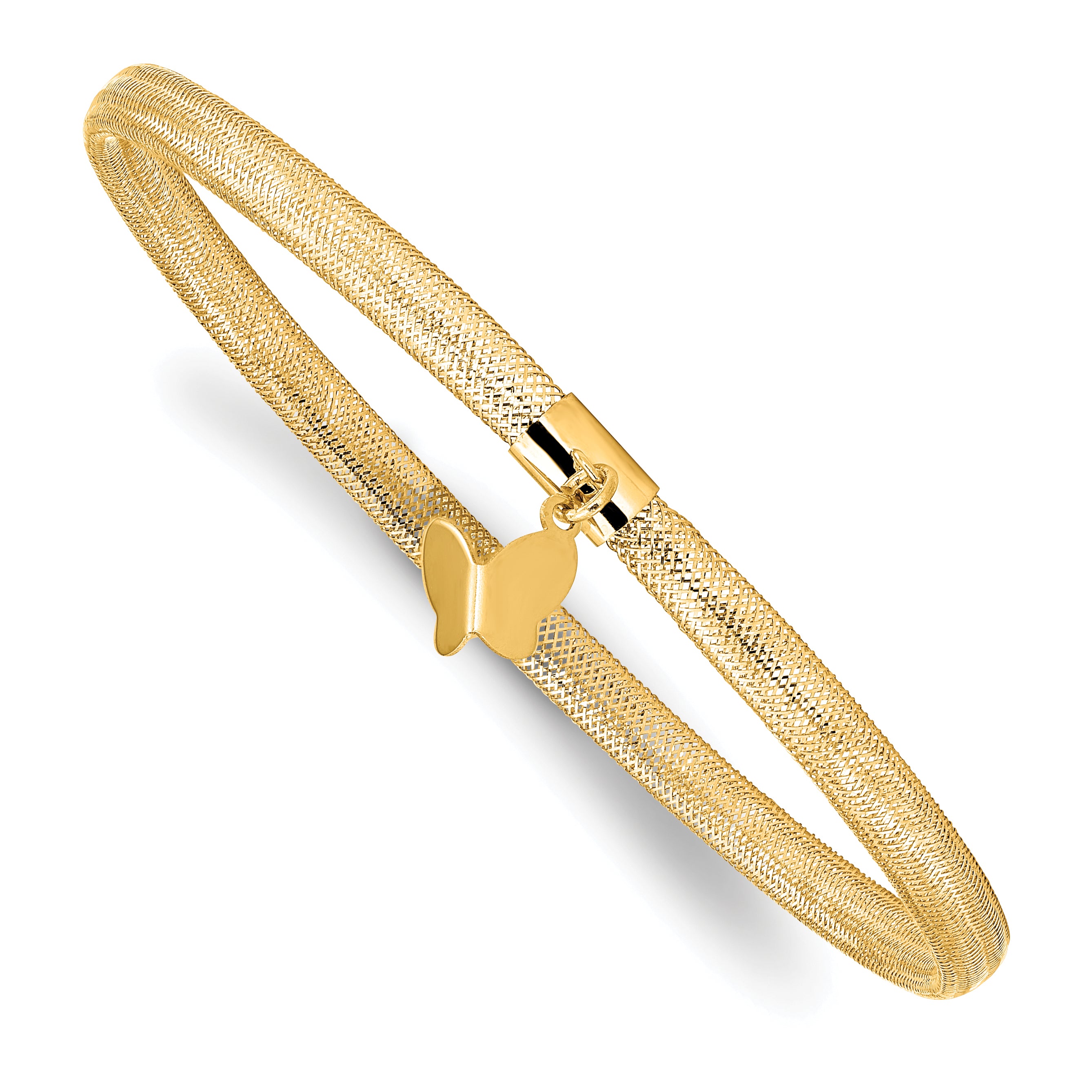 14k Polished Butterfly Stretch Bracelet Secondary image