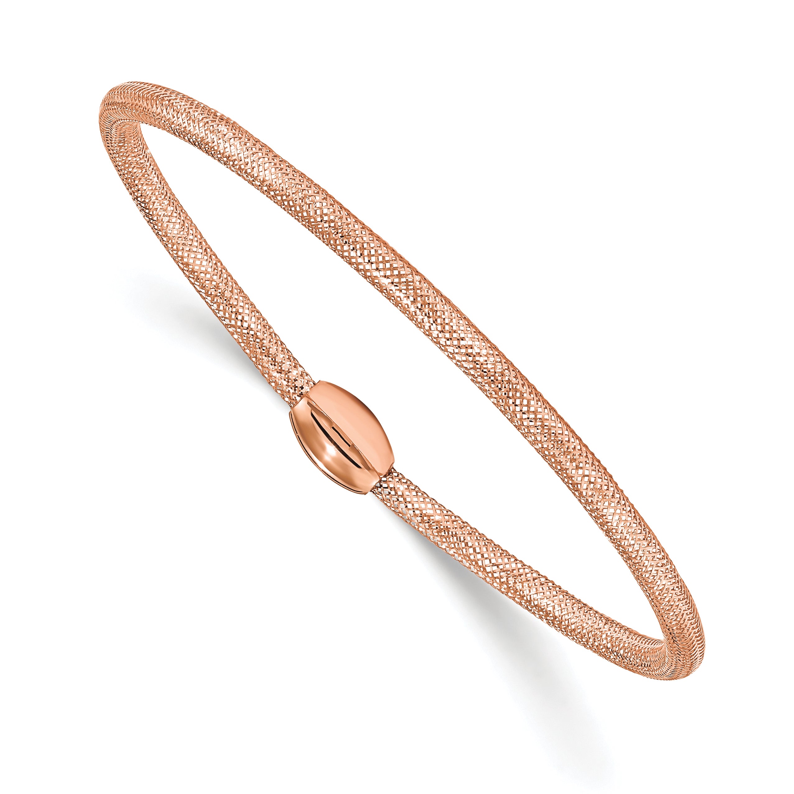 14k with Rose Gold Plating Stretch Bangle Secondary image