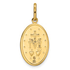 14k Polished and Matte Oval Miraculous Medal