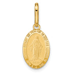 14k Polished and Matte Oval Miraculous Medal