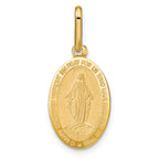 14k Polished and Matte Oval Miraculous Medal