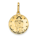 14k Polished and Matte Round Miraculous Medal