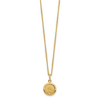 14k Polished and Matte Coin Necklace