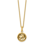 14k Polished and Matte Coin Necklace