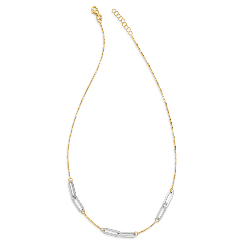 14k Two-tone Polished w/ ext. Necklace