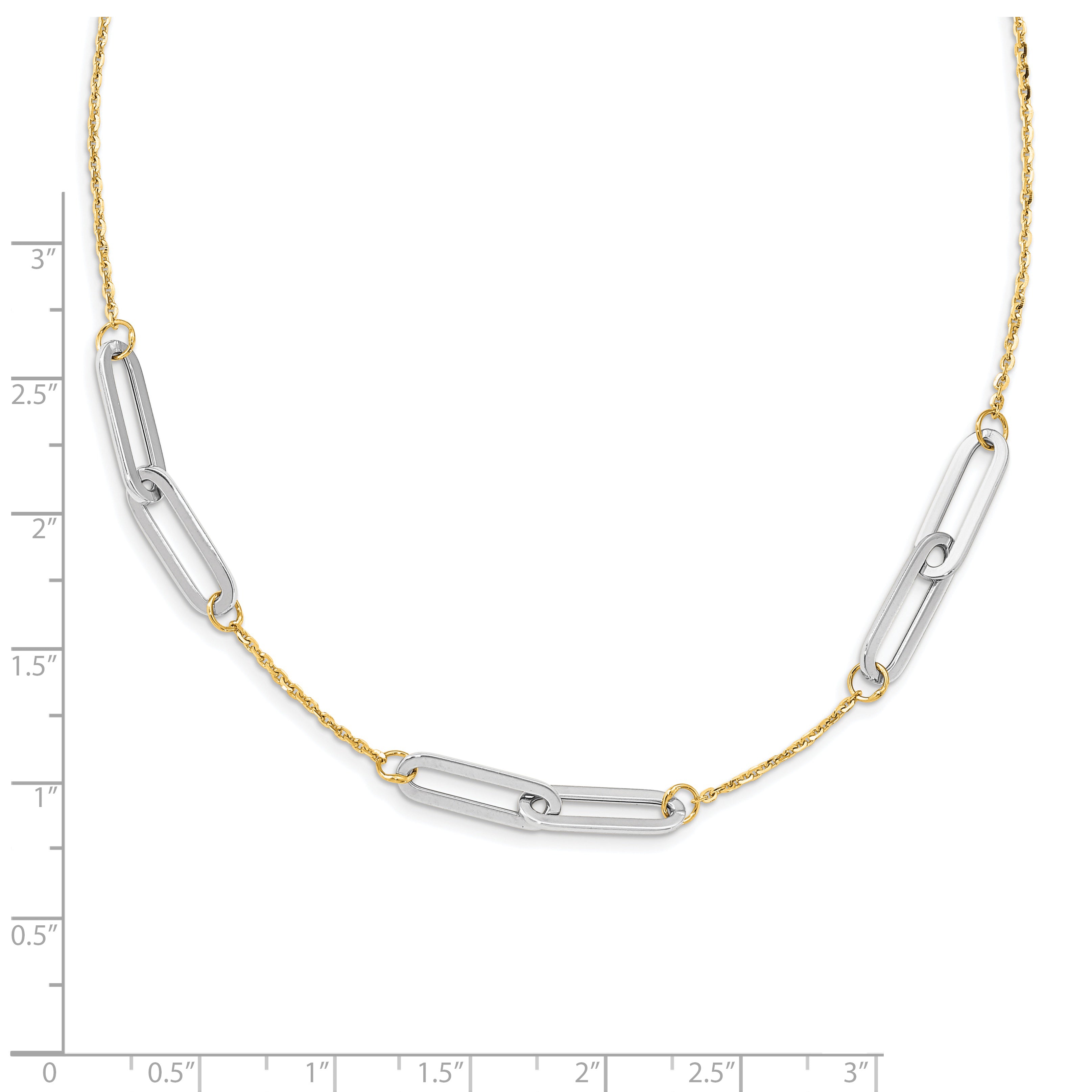14k Two-tone Polished w/1in ext. Necklace
