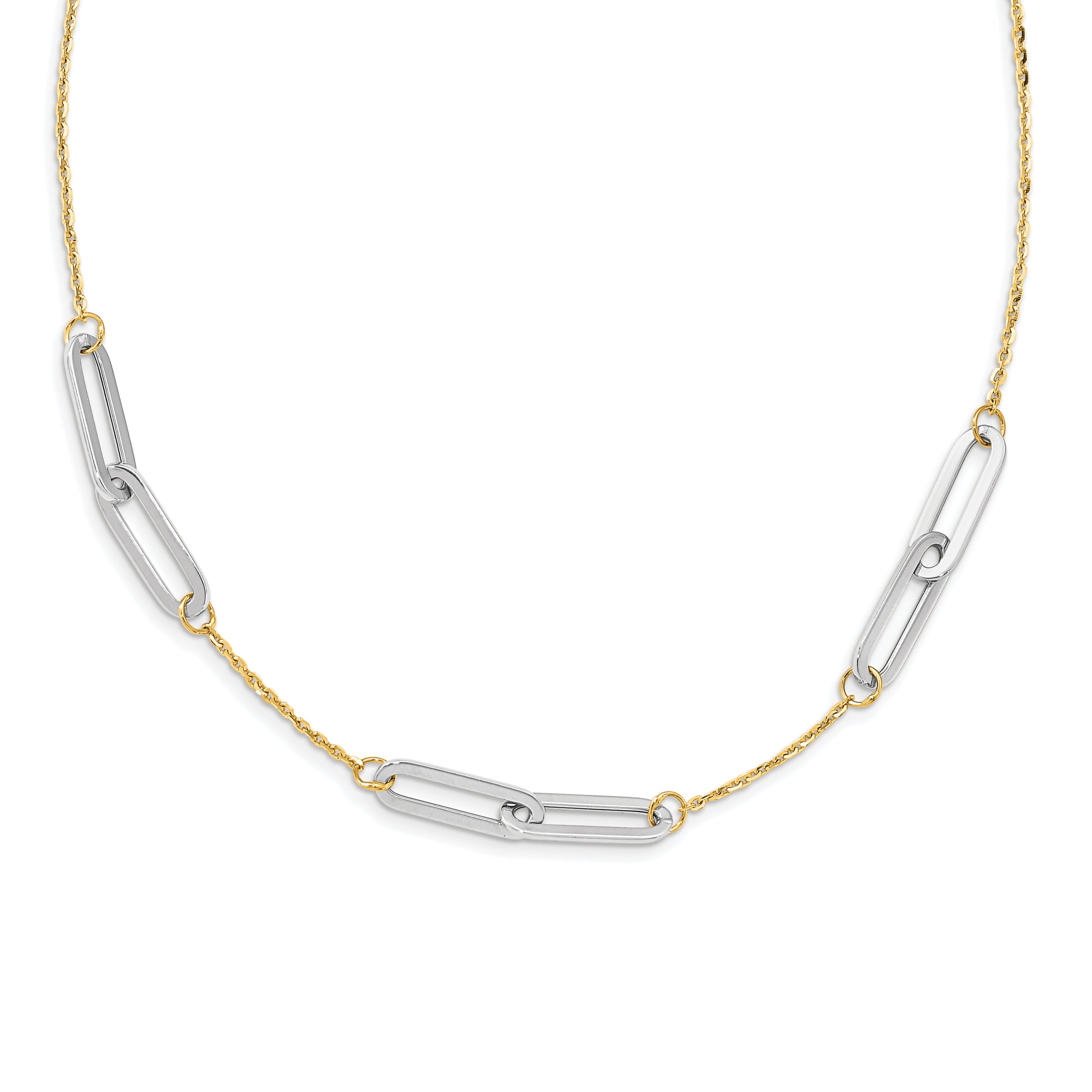 14k Two-tone Polished w/ ext. Necklace