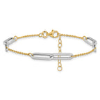 14k Two-tone Polished w/1in ext. Bracelet