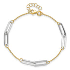 14k Two-tone Polished w/1in ext. Bracelet