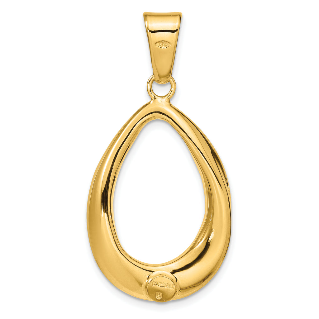 14k Polished Open Teardrop Pendant