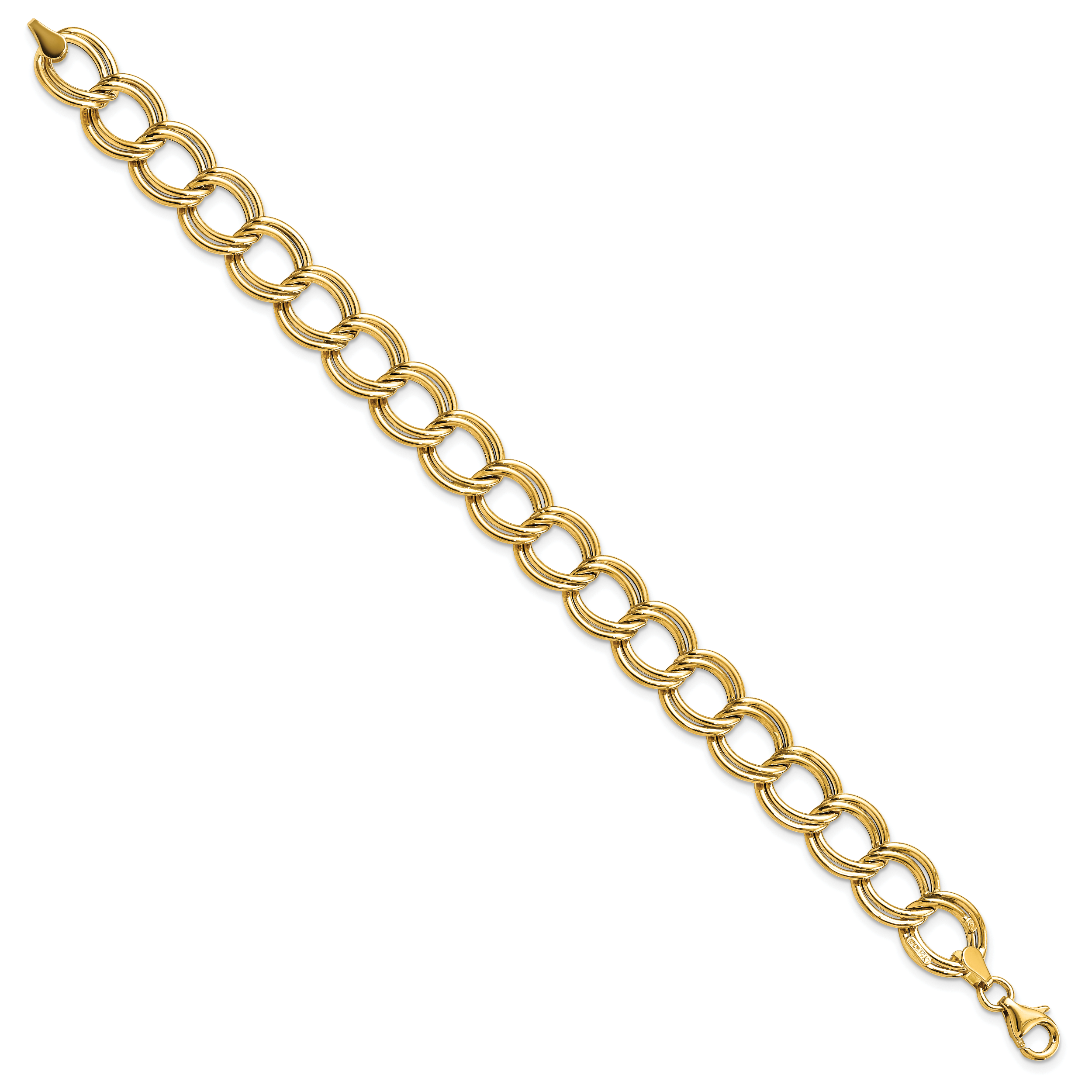 14k Polished Double Link Bracelet Secondary image