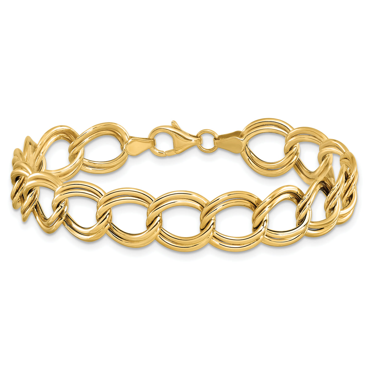 14k Polished Double Link Bracelet