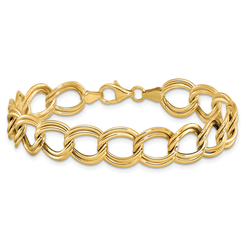 14k Polished Double Link Bracelet
