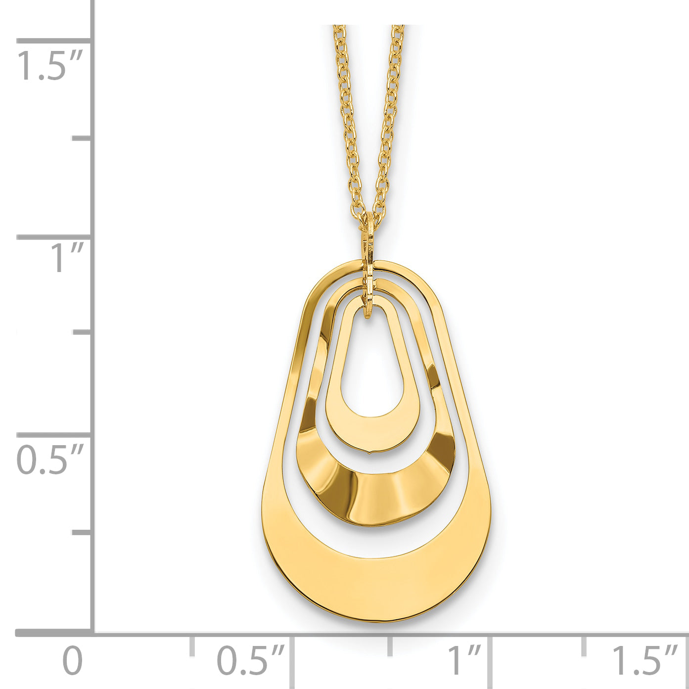 14K Polished with 2in. ext. Necklace
