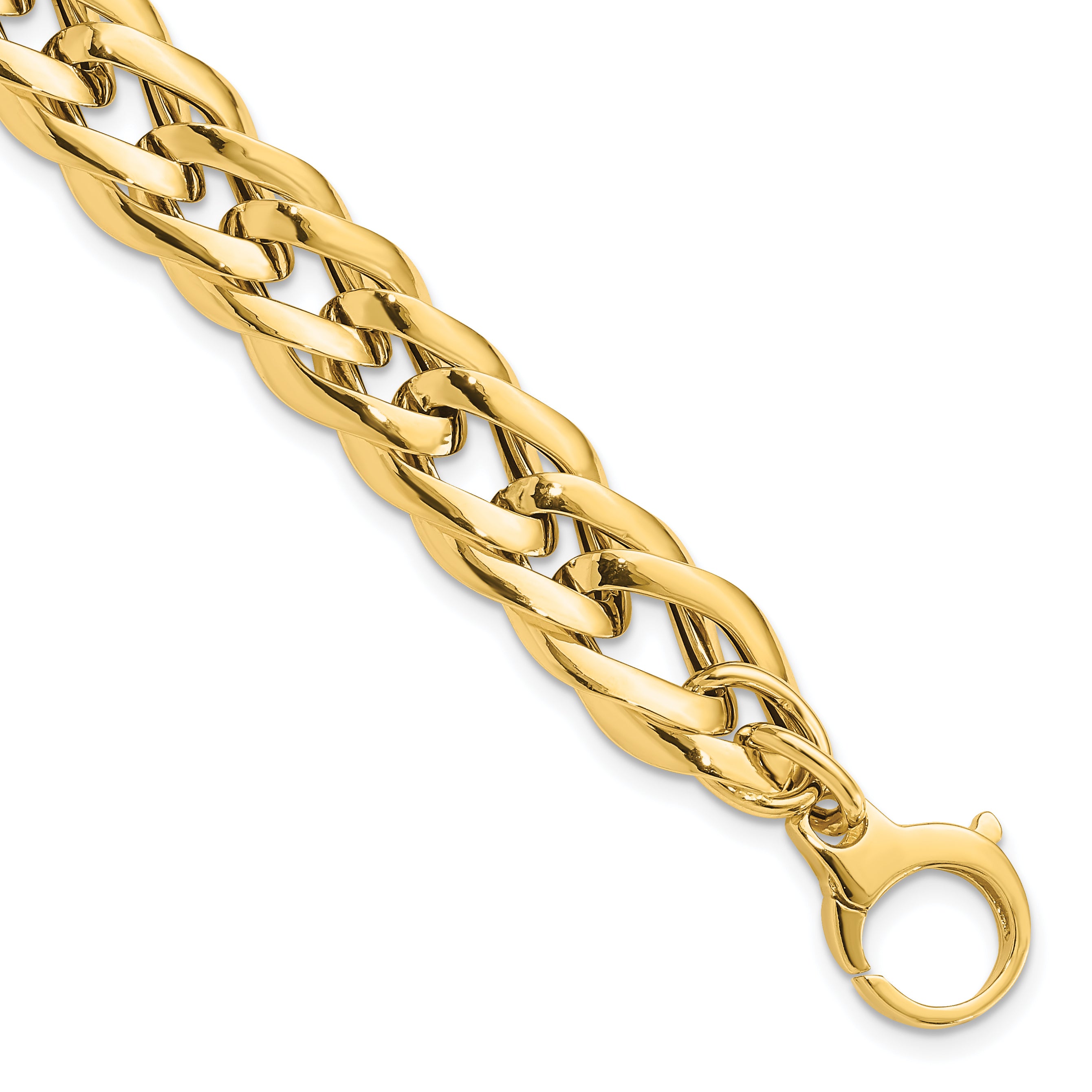 14K Polished Hollow Fancy Link Bracelet