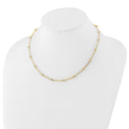 14K Polished Hollow Paperclip Link Necklace