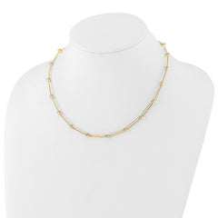 14K Polished Hollow Paperclip Link Necklace