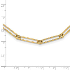 14K Polished Hollow Paperclip Link Necklace