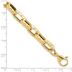14K Polished Hollow Hammered Link Bracelet
