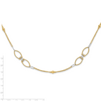 14K Two-tone Dia-cut Beads Fancy Link with 1in. ext Necklace