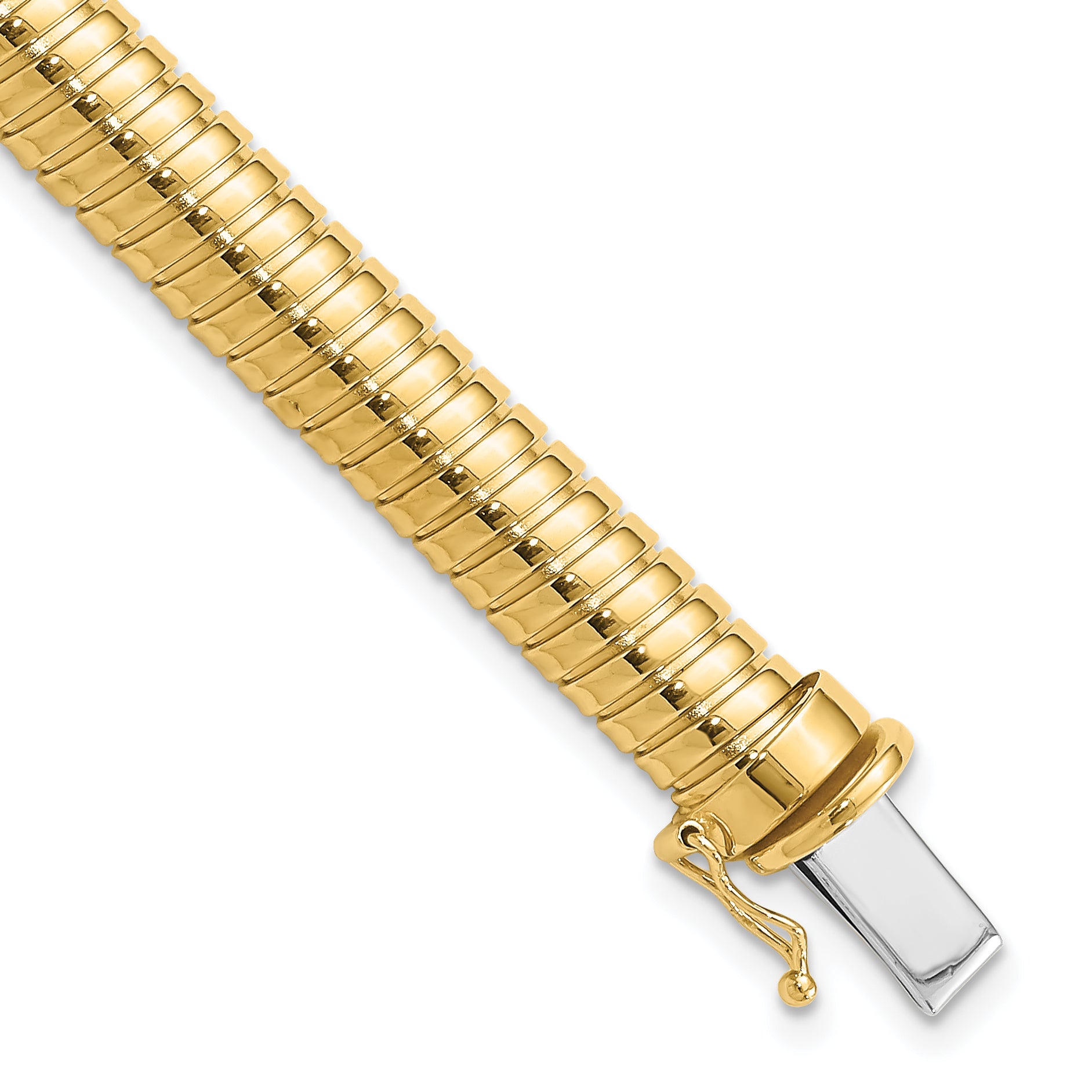 Domed Omega Chain Bracelet in 14K Yellow Gold, 7 inch, 7.5mm Secondary image