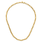 14K Polished and Textured Fancy Link Necklace