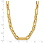 14K Polished and Textured Fancy Link Necklace