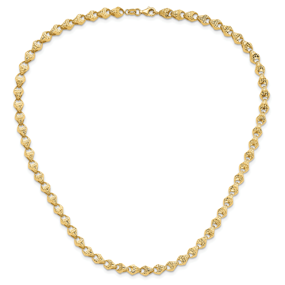 14K Diamond-cut Fancy Link Necklace