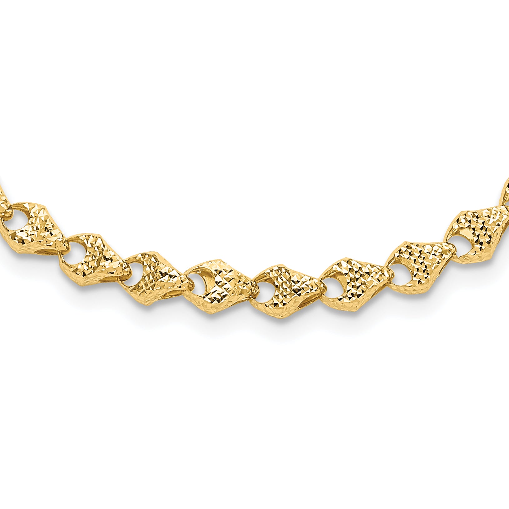 14K Diamond-cut Fancy Link Necklace Main image