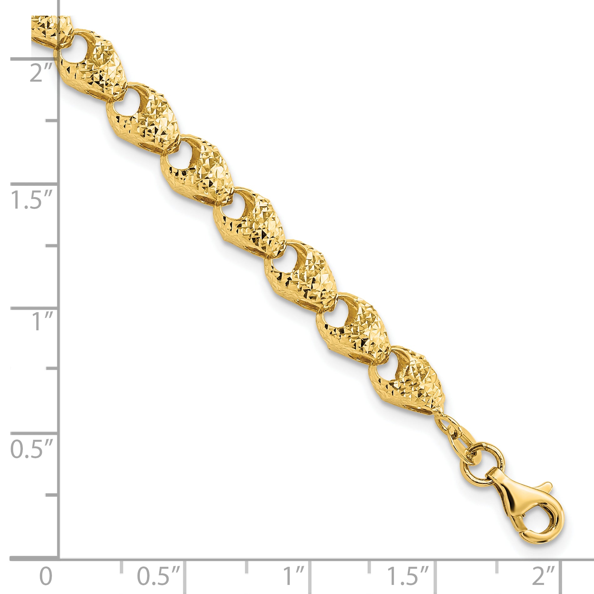 14K Diamond-cut Fancy Link Bracelet