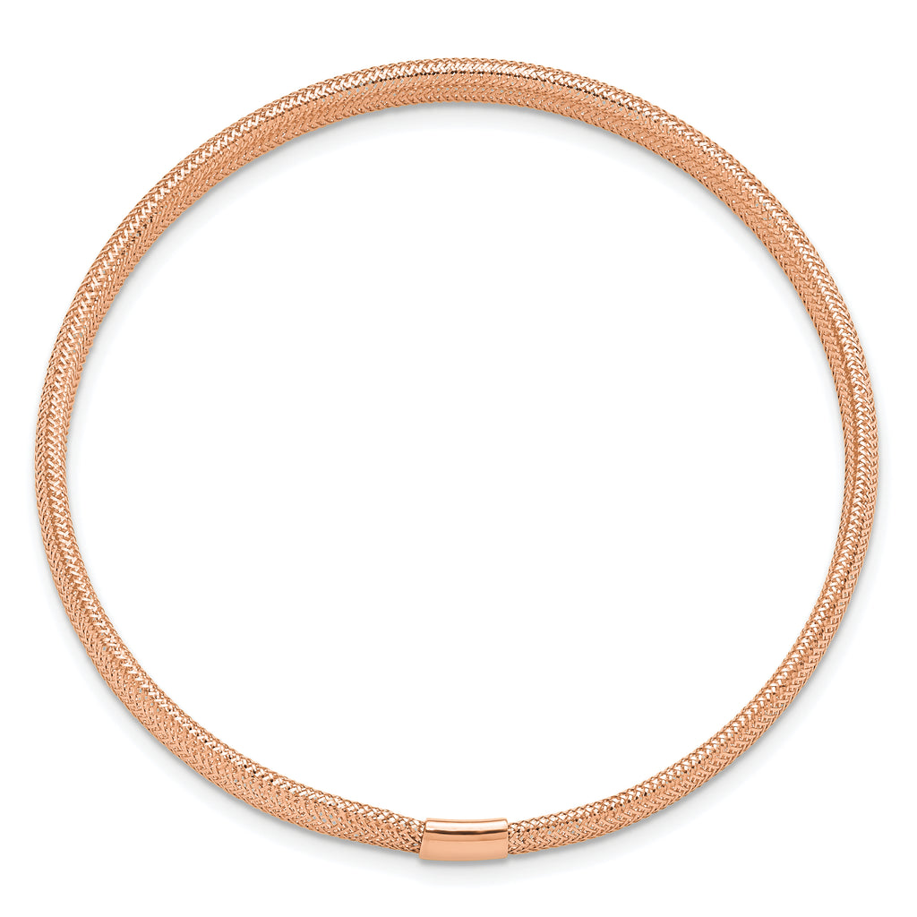 14K with Rose Gold Plating Polished Stretch Bracelet