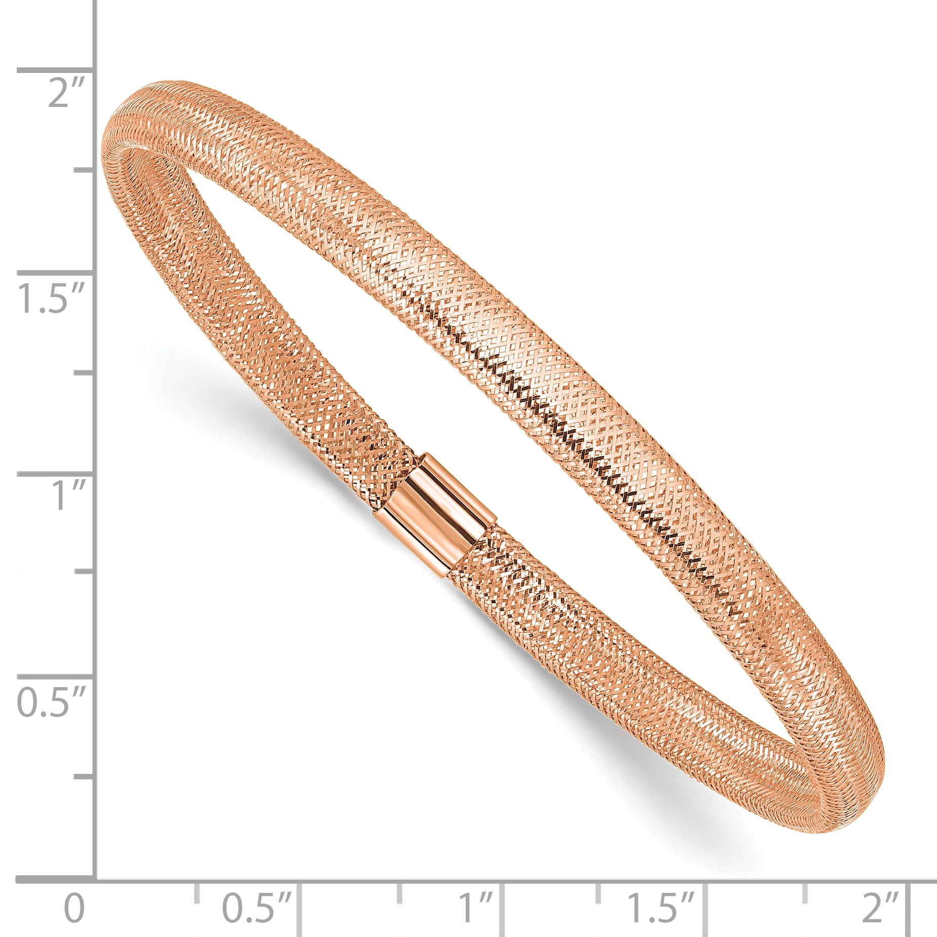 14K with Rose Gold Plating Polished Stretch Bracelet