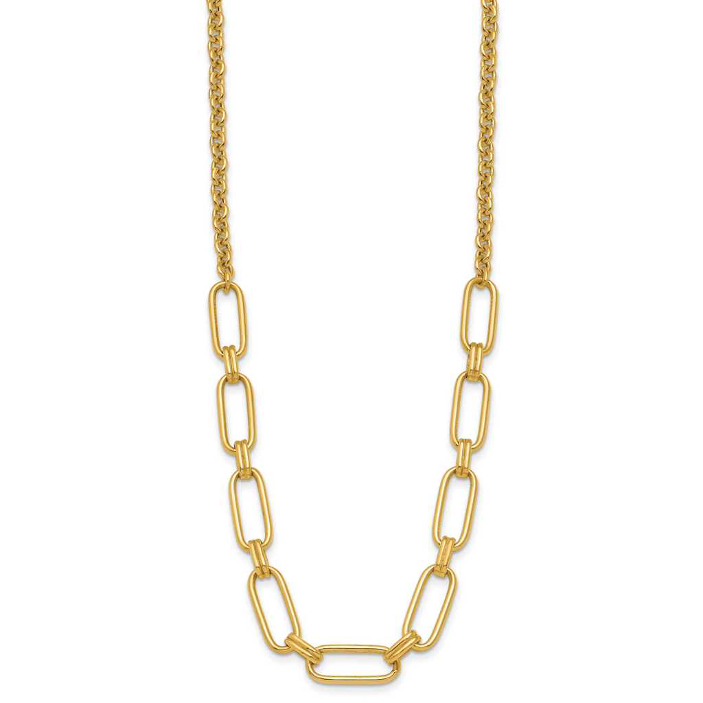 14K Polished Fancy Link Necklace