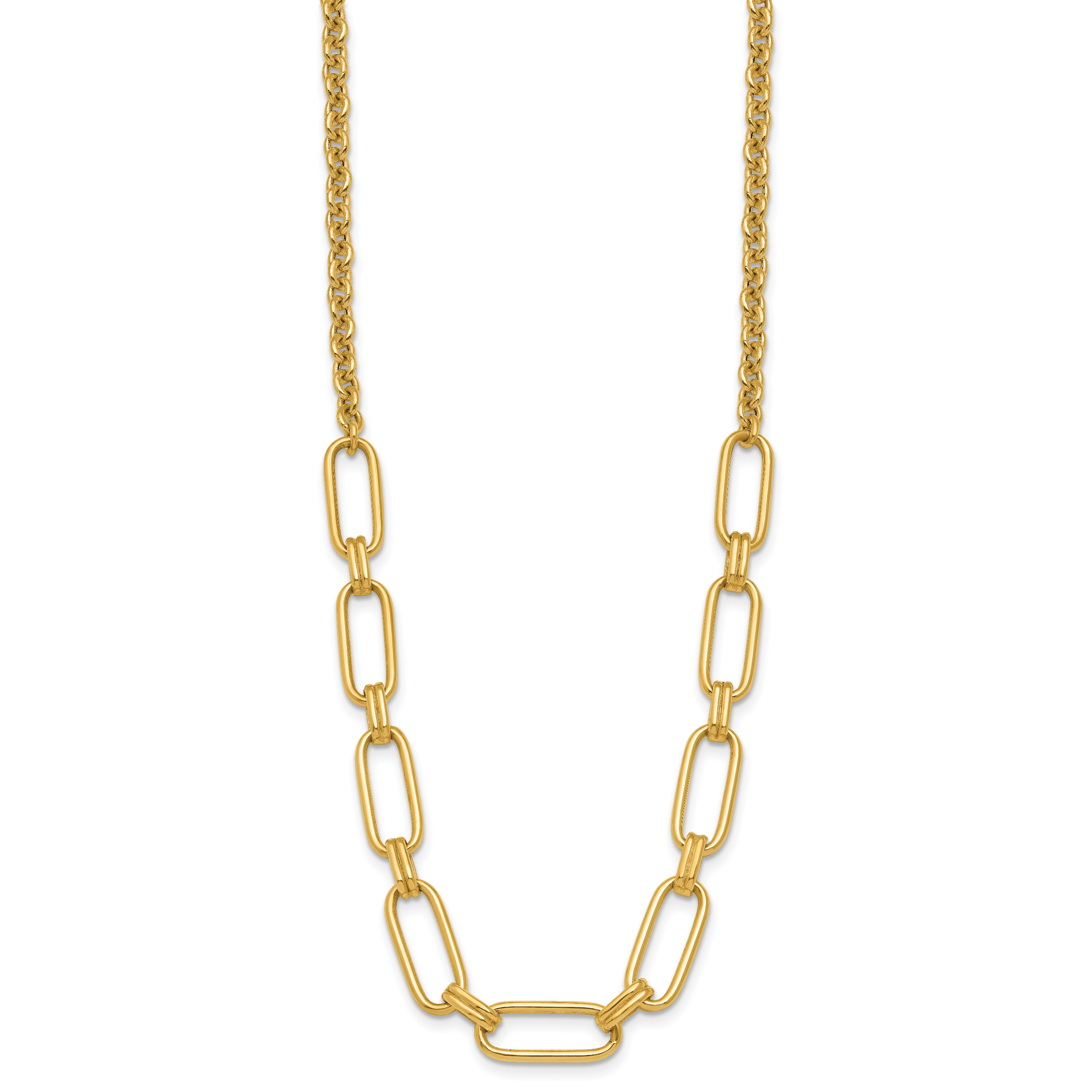 14K Polished Fancy Link Necklace