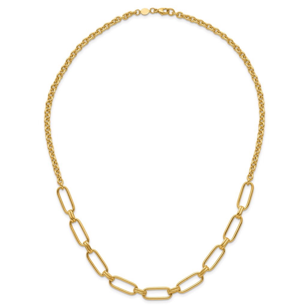 14K Polished Fancy Link Necklace