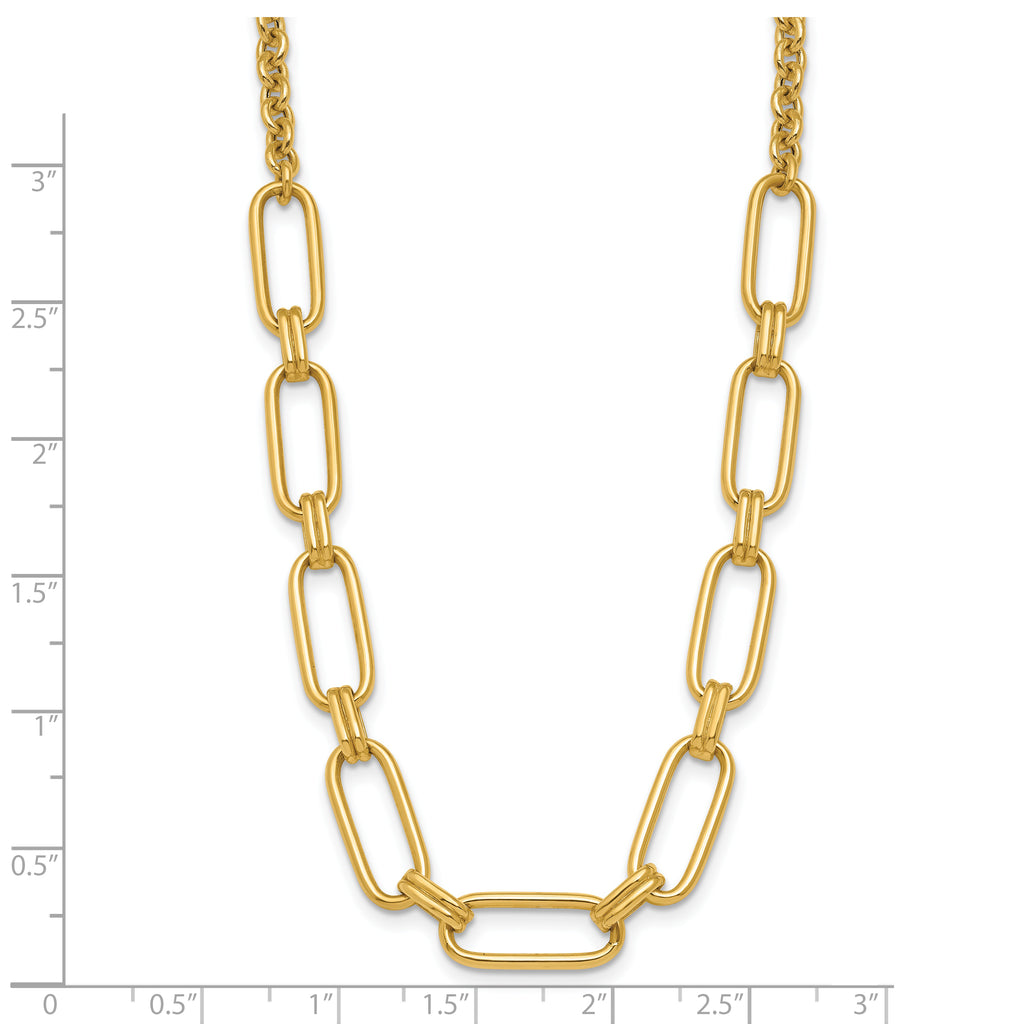 14K Polished Fancy Link Necklace