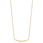 14K Polished Curved Bar with 2in. ext. Necklace