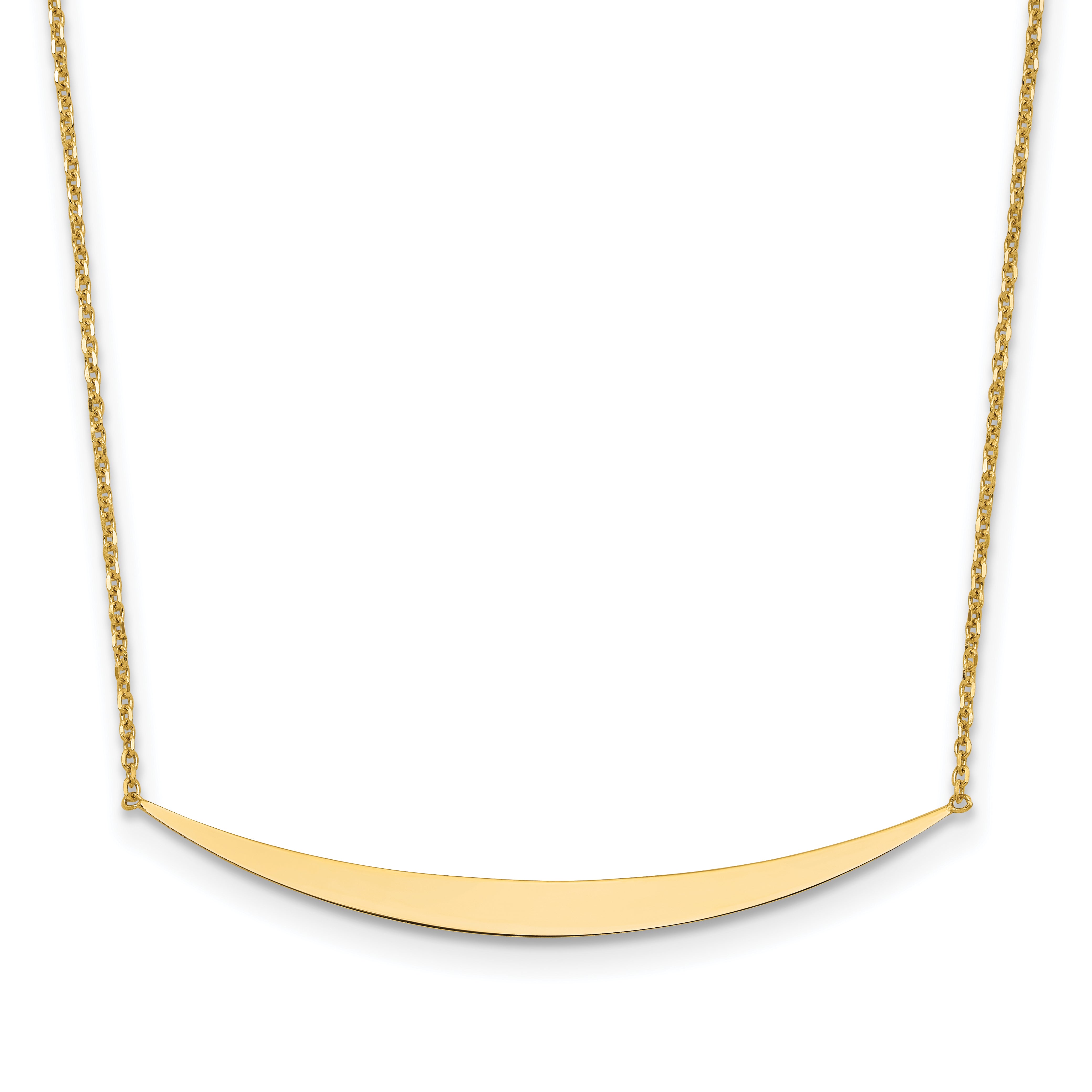 14K Polished Curved Bar with 2in. ext. Necklace Secondary image