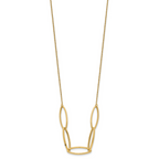 14K Polished Fancy Link 16.5in with 1in. Ext Necklace