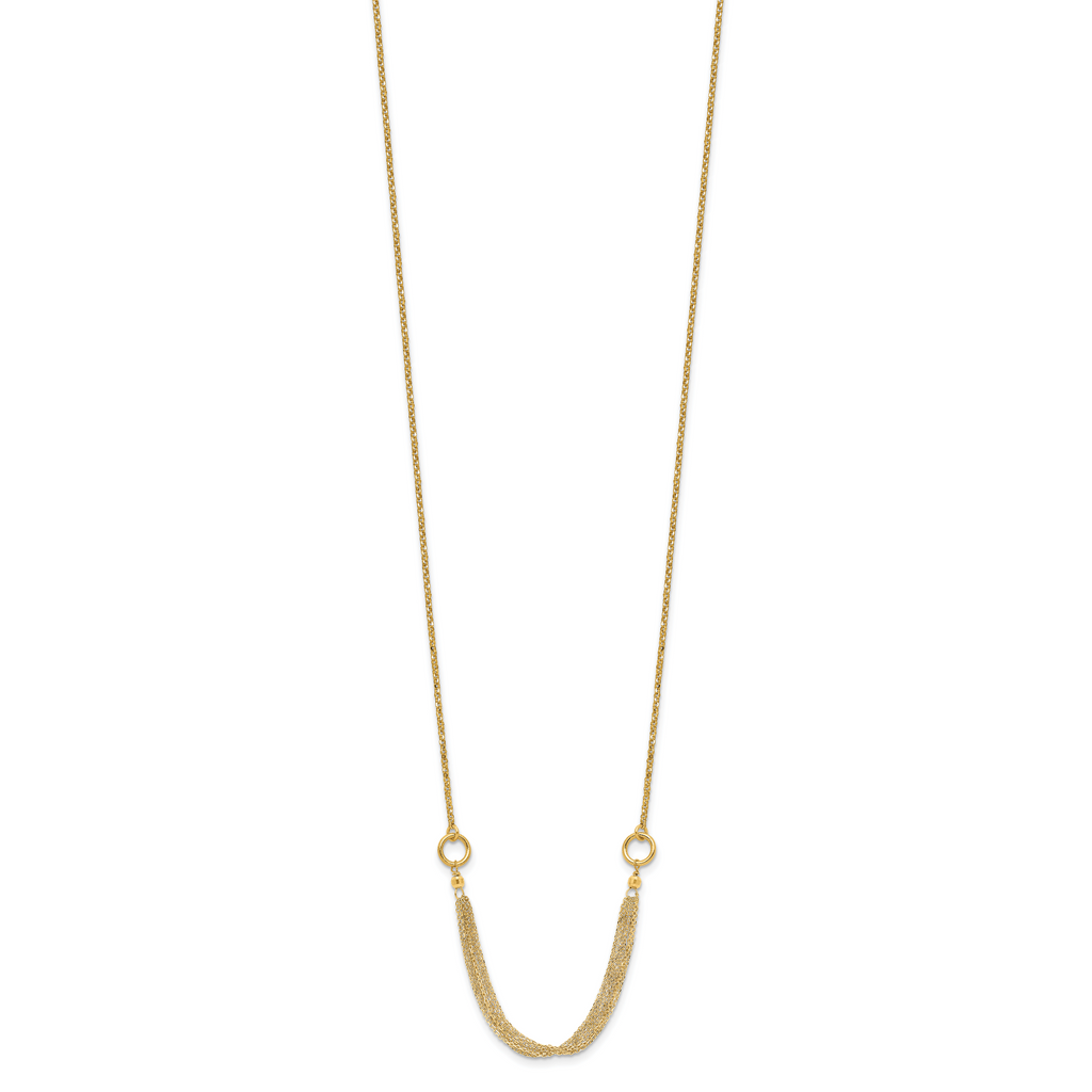 14K Diamond-cut Multi-strand Accent with 1in. ext. Necklace