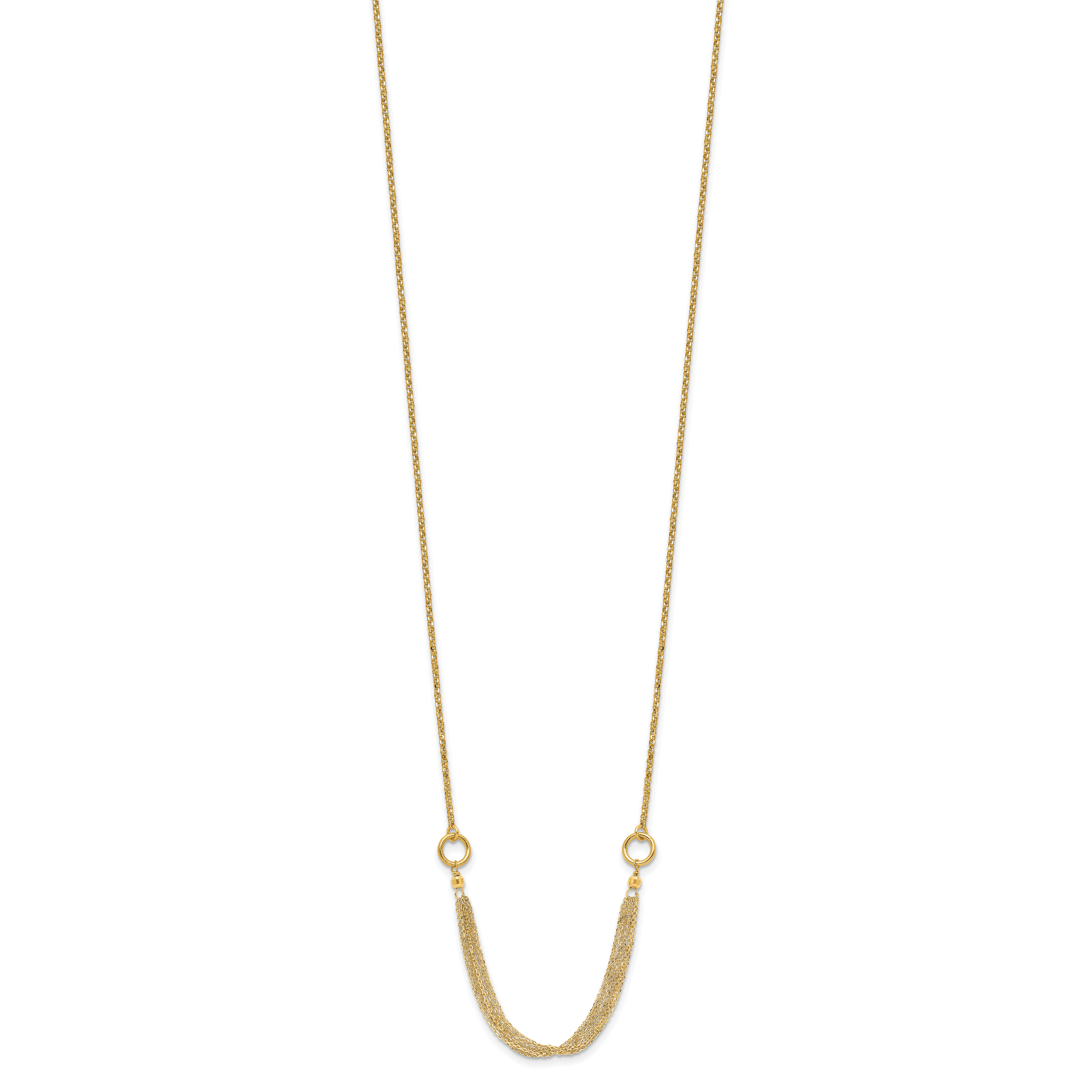 14K Diamond-cut Multi-strand Accent with 1in. ext. Necklace