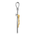 14K Two-tone Polished Crucifix Pendant