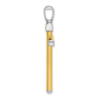 14K Two-tone Polished Cross Pendant