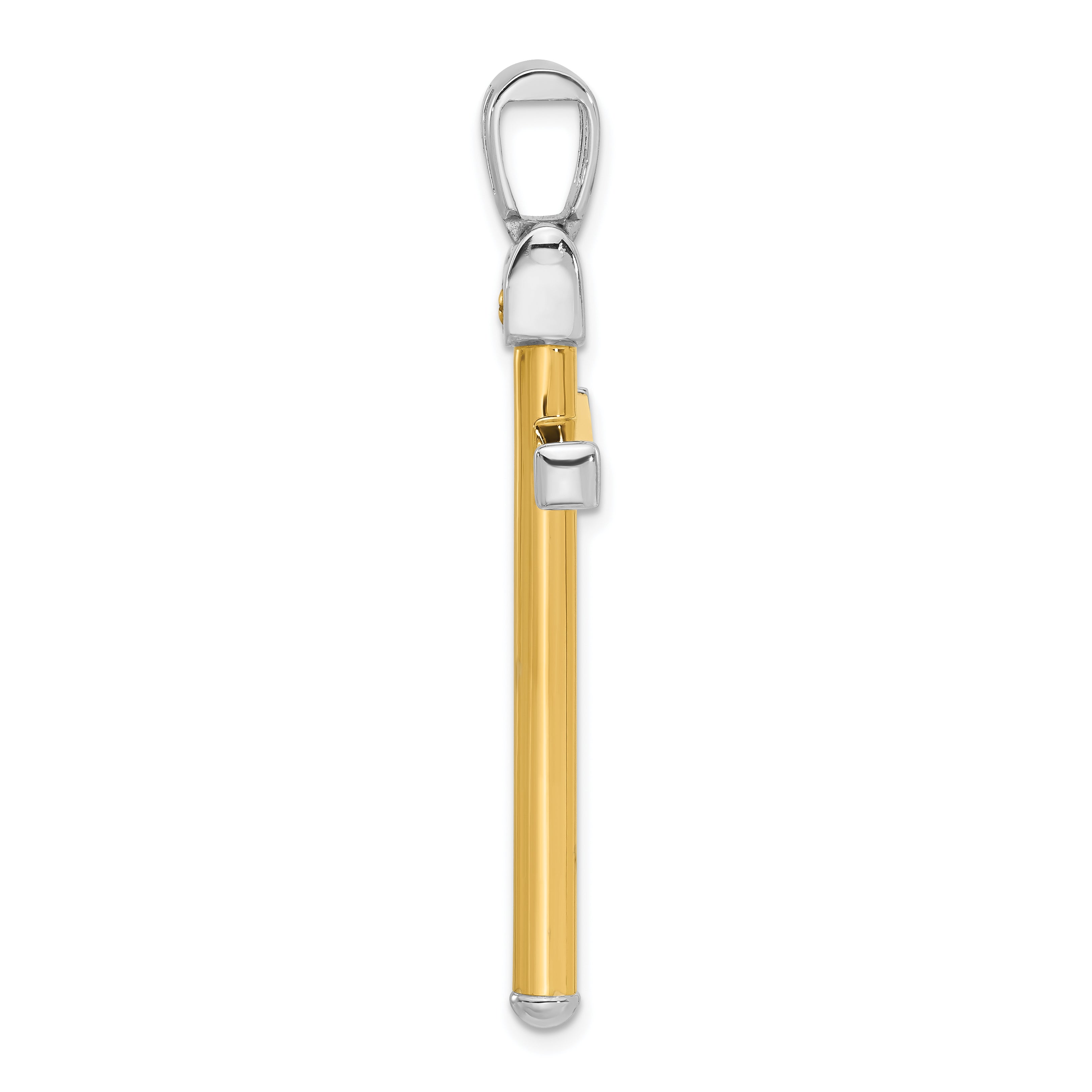 14K Two-tone Polished Cross Pendant