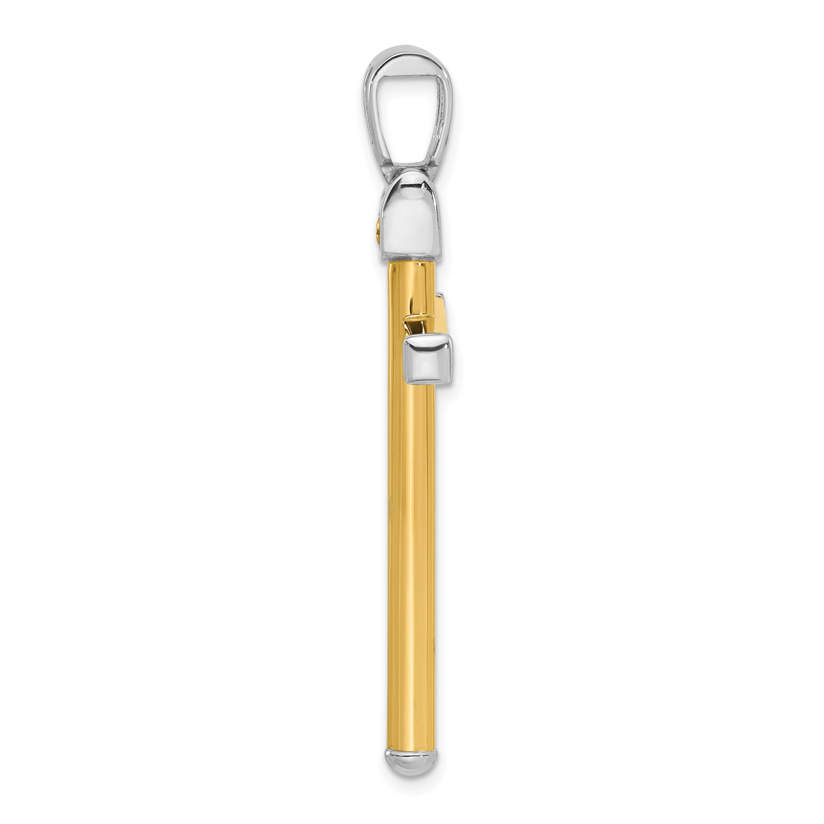 14K Two-tone Polished Cross Pendant