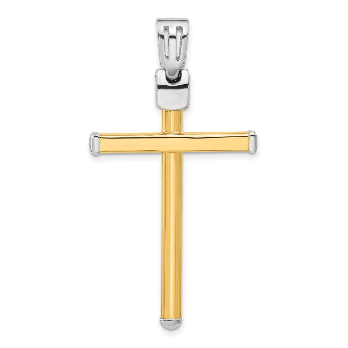 Cross Pendant in 14K Two-Tone Gold, 51mm - Sophia Jewelers